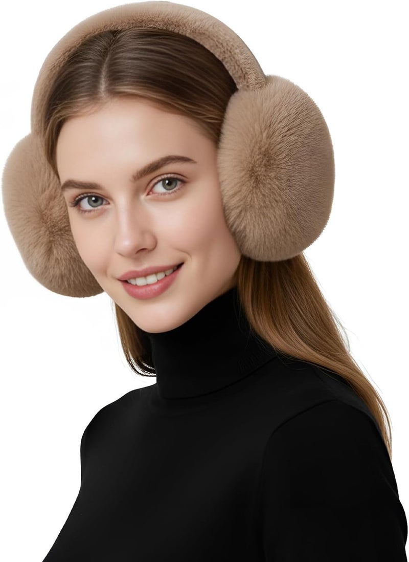 Cutecrop Ear Muffs for Winter Women, Earmuffs for Women Winter Ear Muffs Foldable Soft Faux Furry Ear Warmers Covers - Image 1